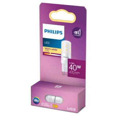 Ampoule LED capsule G9 470lm 3.7W = 40W IP20 blanc chaud Philips