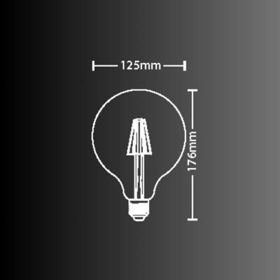 Ampoule LED connectée KOZii, éclairage multi-blancs, Filament E27 G125 au verre ambré, 5,5W cons. Variation de luminosité