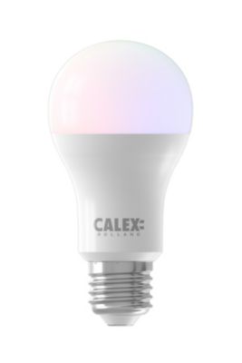 Ampoule LED connectée A60 dépoli E27 blanc chaud à froid RGB 806 lm Calex