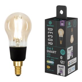 Ampoule LED connectée Myko E14 mini globe à filament 470lm=40W variation de blancs Jacobsen ambrée