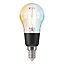 Ampoule LED connectée Myko E14 mini globe à filament 470lm=40W variation de blancs Jacobsen transparent