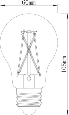 Ampoule LED connectée Myko E27 A60 standard à filament 806lm=60W variation de blancs Jacobsen ambrée