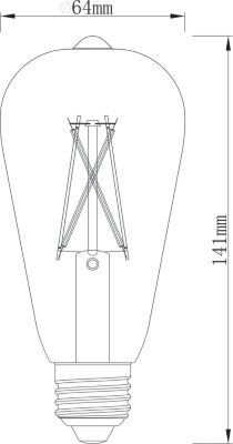 Ampoule LED connectée Myko E27 Edison à filament 806lm=60W variation de blancs Jacobsen ambrée