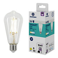 Ampoule LED connectée Myko E27 Edison à filament 806lm=60W variation de blancs Jacobsen transparent