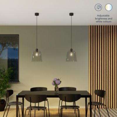 Ampoule LED connectée Myko E27 globe Ø9,5cm à filament 1055lm=75W variation blancs Jacobsen transparent
