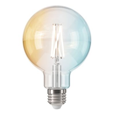 Ampoule LED connectée Myko E27 globe Ø9,5cm à filament 1055lm=75W variation blancs Jacobsen transparent