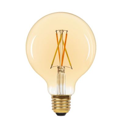 Ampoule LED connectée Myko E27 globe Ø9,5cm à filament 1055lm=75W variation de blancs Jacobsen ambrée