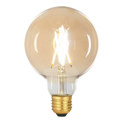 Ampoule LED connectée Myko E27 globe Ø9,5cm à filament 1055lm=75W variation de blancs Jacobsen ambrée
