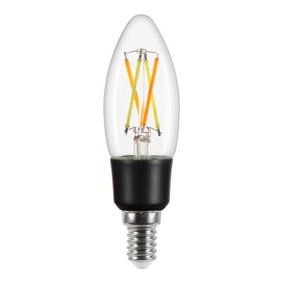 Ampoule LED connectée Myko LED E14 flamme à filament 470lm=40W variation de blancs Jacobsen transparent