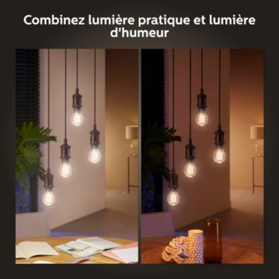 Ampoule LED connectée Philips Hue A60 IP20 E27 550lm 7W blanc