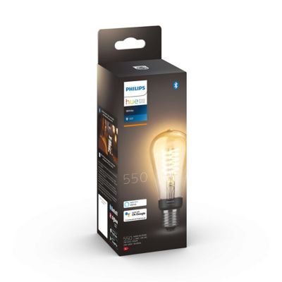 Ampoule LED connectée Philips Hue ronde IP20 E27 550lm 7W blanc chaud
