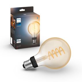 Ampoule LED connectée Philips Hue globe IP20 E27 550lm 7W blanc