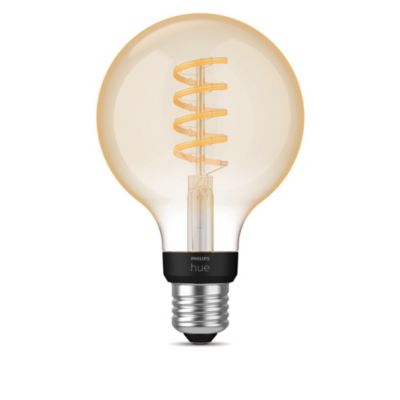 Ampoule LED connectée Philips Hue globe IP20 E27 550lm 7W blanc