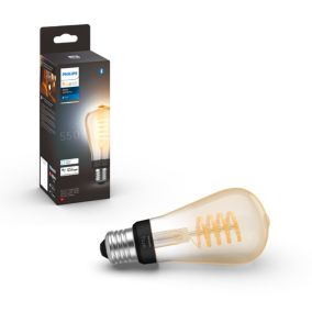 Ampoule LED connectée Philips Hue oblong IP20 E27 550lm 7W blanc