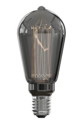 Ampoule LED Crown Glassfiber noir dimmable E27 ST64 ⌀6,4cm 40lm 3,5W blanc chaud Calex