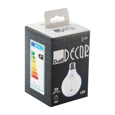 Ampoule LED décorative Diall globe E27 7W=60W blanc neutre