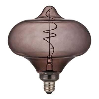 Ampoule déco filament LED XXL dimmable E27 ORGANIC en verre fumé noir  Ø16.5cm