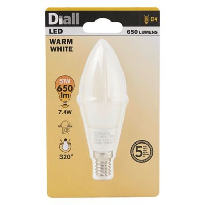 Ampoule LED Diall E14 7W=50W blanc chaud