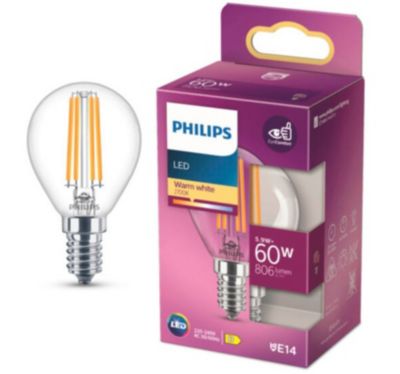 Ampoule LED E14 60W 806 lm blanc chaud Philips