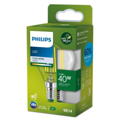 Ampoule LED E14 filament 485 lm blanc neutre 2,3 W grade A Philips