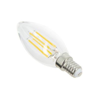 Ampoule LED E14 Flamme transparent IP20 470lm 5W 40W Xanlite blanc