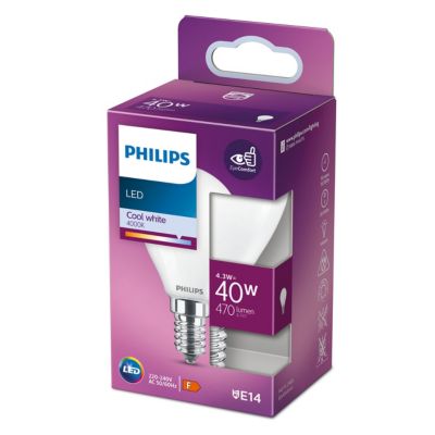 Ampoule LED E14 (SES) 470lm 4.3W IP20 blanc froid Philips Castorama
