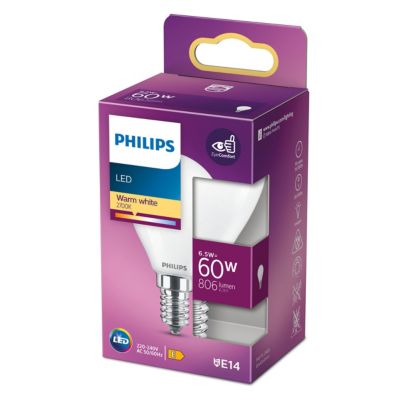 Ampoule LED E14 (SES) P45 FR 806lm 6.5W = 60W IP20 blanc chaud Philips
