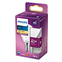 Ampoule LED E14 (SES) standard dépolie 470lm 4.3W = 40W IP20 blanc chaud Philips