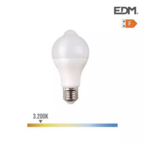 Ampoule LED E27 12W Ronde A60 à Détection de Mouvement - Blanc Chaud 3200K