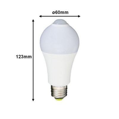 Ampoule LED E27 7W A60 avec Détecteur de Mouvement - Blanc Neutre 4000K - 5500K - SILAMP