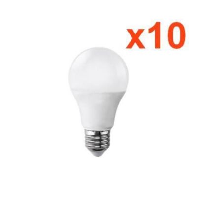 Ampoule LED E27 9W 220V A60 180 (Pack de 10) - Silumen - Blanc Froid 6000K - Classe A+