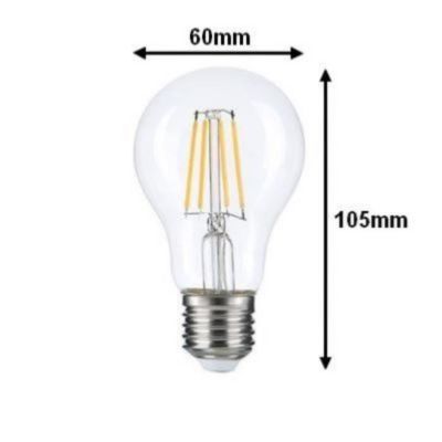 Ampoule LED E27 A60 8W Filament - Blanc Froid 6000K - 8000K - SILUMEN