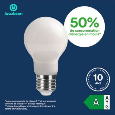 Ampoule LED E27 A60 dépoli filament 806 lm blanc neutre 3,8W grade A Jacobsen