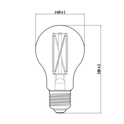 Ampoule LED E27 A60 filament 470lm = 40W blanc chaud Eco Jacobsen