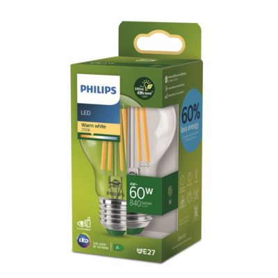 Ampoule LED E27 blanc chaud Philips 840lm 4W=60W - Eco