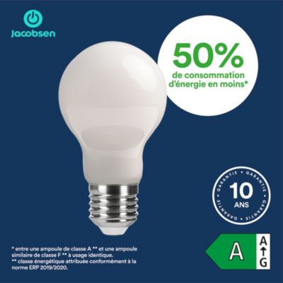 Ampoule LED E27 dépoli filament 1055 lm blanc neutre 5W grade A Jacobse
