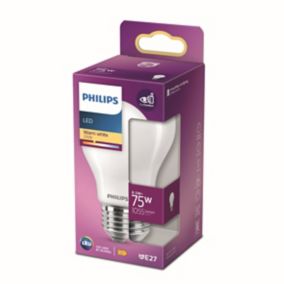 Ampoule LED E27 dépolie A60 1055lm 8.5W = 75W IP20 blanc chaud Philips