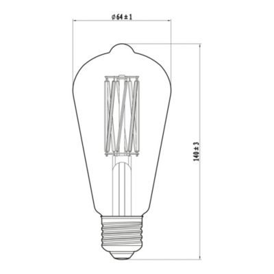 Ampoule LED E27 edison filament 806lm=60W blanc chaud Eco Jacobsen