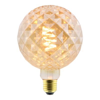 Ampoule LED E27 globe effet cristal ambré filament 250 lm blanc chaud 4W Jacobsen