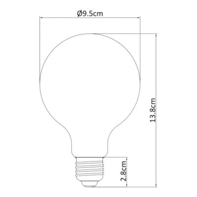Ampoule LED E27 globe filament transparent 806 lm blanc chaud 3,8W grade A Jacobsen