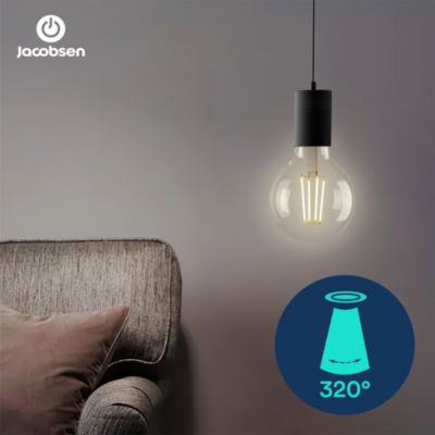 Ampoule LED E27 globe filament transparent 806 lm blanc neutre 3,8W grade A Jacobsen