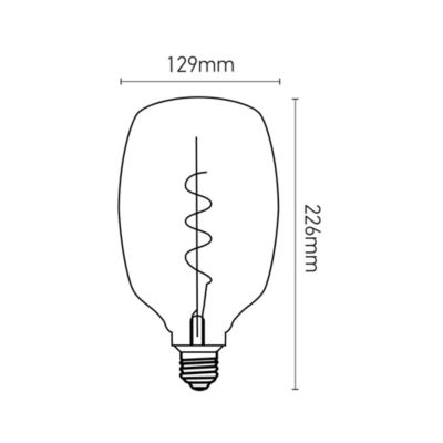 Ampoule LED E27 ovale Zepelin à filament ambrée Ø22cm 265lm blanc chaud Girard Sudron