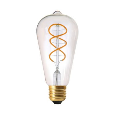 Ampoule LED filament filament spirale torsadé E27 500lm 8W blanc chaud transparente