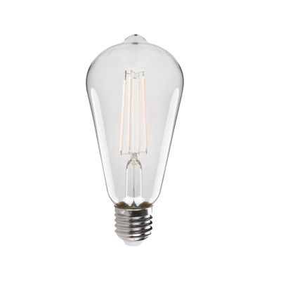 Ampoule LED Filament ST64 E27 7W Verre Transparent Blanc Chaud