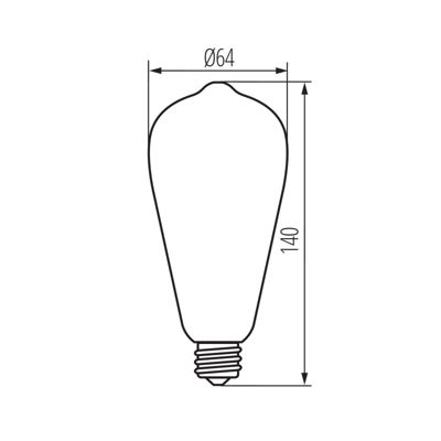 Ampoule LED Filament ST64 E27 7W Verre Transparent Blanc Chaud