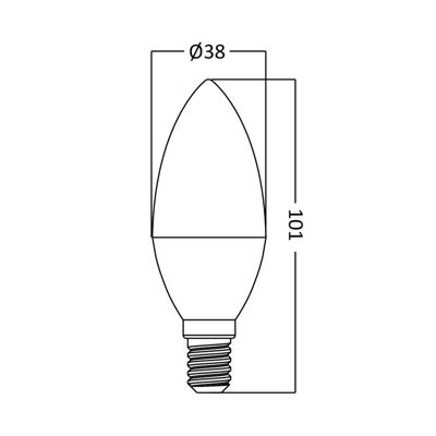 Ampoule LED flamme 6.5W (Eq. 45W) E14 3000K
