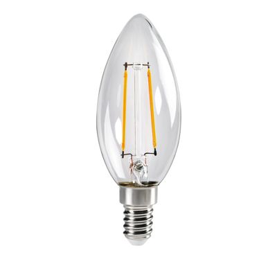 Ampoule LED Flamme E14 2,5W Blanc Chaud Verre Transparent 320