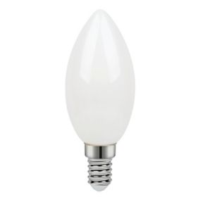 Ampoule LED à filament flamme verre transparent E14 470lm 3.4W = 40W Ø3.5cm  Diall blanc chaud