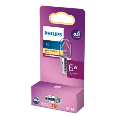 Ampoule LED flamme filament transparente E14 135lm 1.5W = 15W IP20 blanc chaud Philips