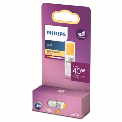 Ampoule LED G9 capsule 400lm 3.2W = 40W IP20 blanc chaud Philips